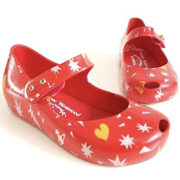 Mini Melissa Vivienne Westwood Red Stars Jelly Shoes, Size 10 🗣LAST CHANCE🗣 - Picture 1 of 5